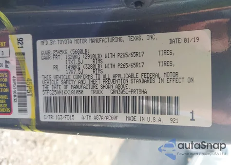 2019 Toyota Tacoma Trd Sport from USA, damaged, VIN 5TFCZ5AN1KX181050